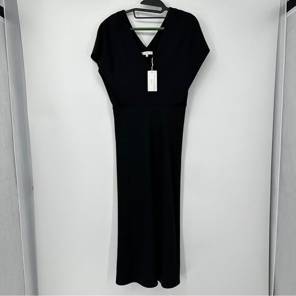 Vince V-Neck Flutter Sleeve Dress Size 0 NWT - Picture 3 of 5